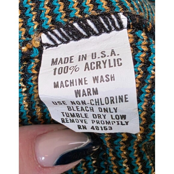 Vintage Women's Bright Lights Floral Knit Open Front Cardigan – 1970s–1980s - Picture 9 of 10